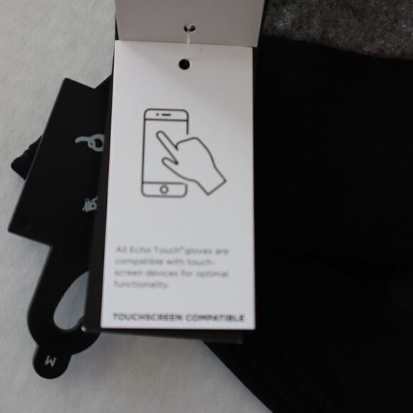 Echo EG0137 001 Women's Sz Medium Black Nylon Cashmere Blend Touch Gloves - Picture 5 of 5